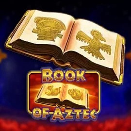 Book of Aztec online game logo by Amatic Industries on majesticslots.vip